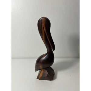 Vintage Wooden Carved Pelican Statue Figure MCM Style Home Decor Beautiful